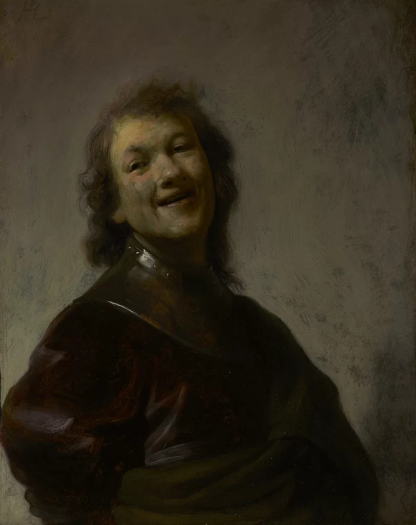 Rembrandt painting of him laughing