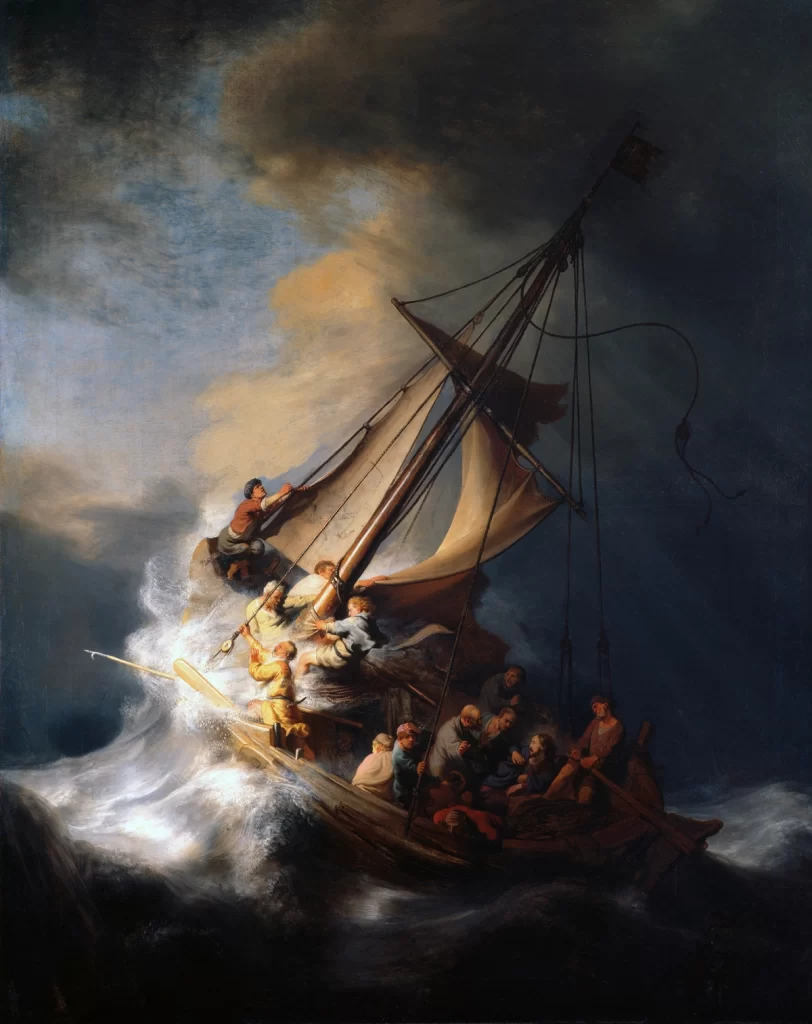 Rembrandt painting of the storm on the sea of galilee